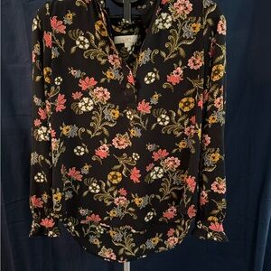 Floral Black Blouse
